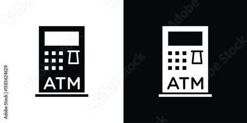 ATM machine icon. Simple high quality pictogram. Modern solid style