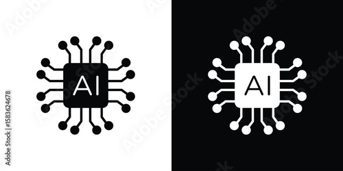 AI icon. Simple high quality pictogram. Modern solid style