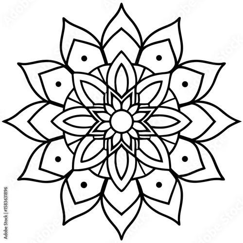 Minimalist Mandala Symbol Vector Hindu Style