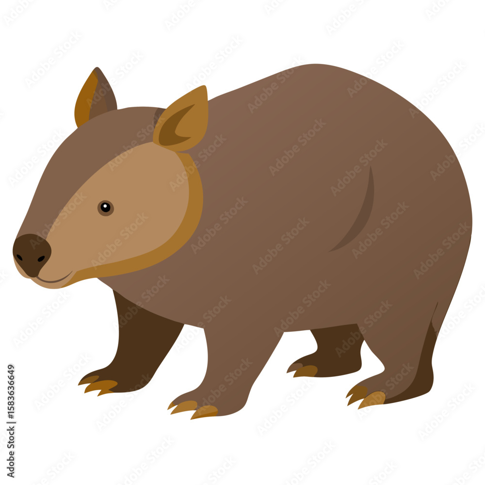 Obraz premium Cute cartoon wombat illustration isolated on white background