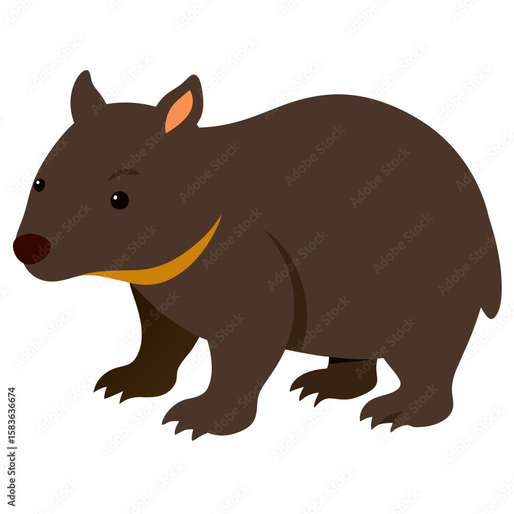 Obraz premium Cute cartoon wombat illustration isolated on white background