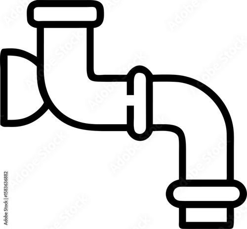 pipe variant pictogram vector icon on white or transparent background. plumbing tools. Editable and Printable sticker.