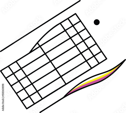 Abstract Wimbledon Tennis Court with Energetic Motion Lines