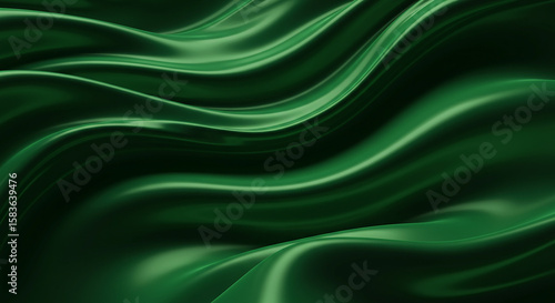 Emerald Fabric: A mesmerizing display of flowing emerald fabric, meticulously sculpted to evoke a sense of fluidity, luxury, and tactile sensation.