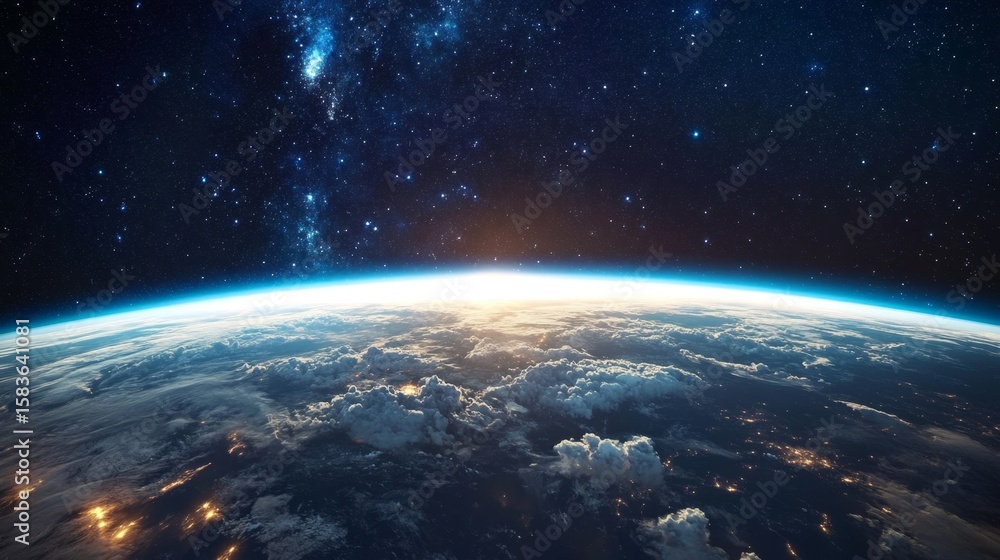 Fototapeta premium Stunning high-resolution cosmic view of earth a captivating aerial perspective on planetary landscapes