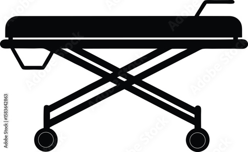 Medical transport equipment hospital stretcher patient care silhouette