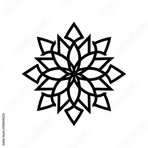 Mandala Line Art Logo Icon Vector Illustration