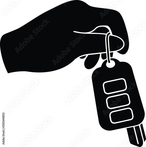 Hand Offering Car Key in Vector Art
