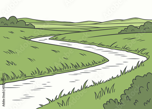 Flat Design River Valley.svg