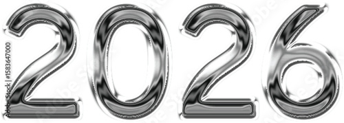 silver metal lettering  2026, Happy New Year , Logo, Happiness, Abstract, Art, Celebration, Christmas, Christmas Decoration, 