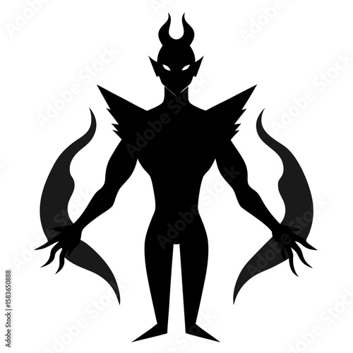 Dynamic silhouette of a shapeshifter in mid transformation isolated on white background