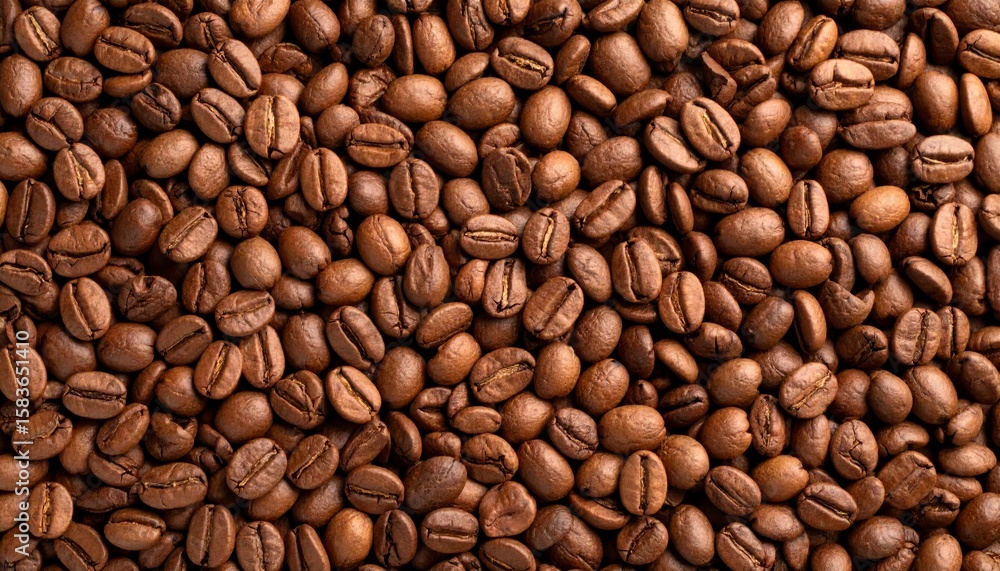 Close-up image of roasted coffee beans with a rich brown color and textured surface, filling the entire frame. Close-up image of roasted coffee beans with a rich brown color and textured surface, filling the entire frame.