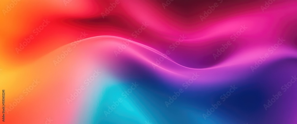Obraz premium Vibrant Fluid Gradient with Smooth Blends of Orange, Red, Pink, Purple, and Blue