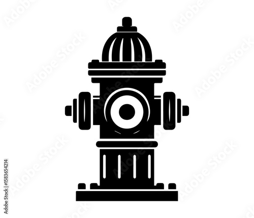 Fire Hydrant Vector Icon Urban Safety Equipment Illustration