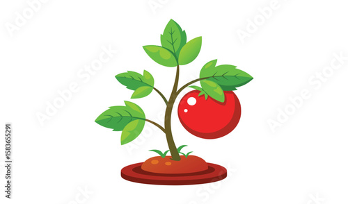 Fresh red cherry tomatoes with green leaves are healthy food