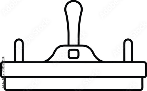 Line Icon of a Wood Plane Tool with Handle and Flat Base