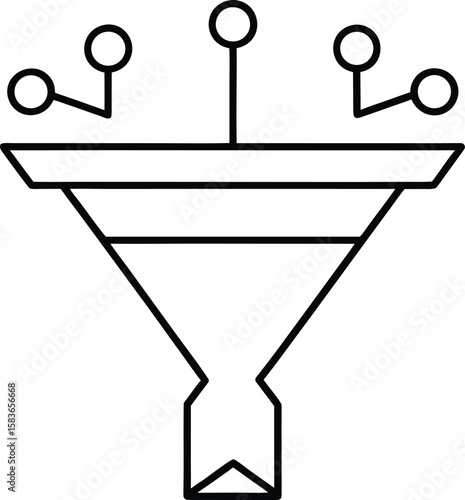 Linear Icon of a Conversion Funnel with Step Wise Segments