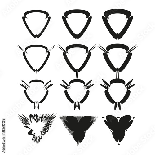 Triangle shape collection. Geometric forms set. Abstract polygon Vector. Modern design elements