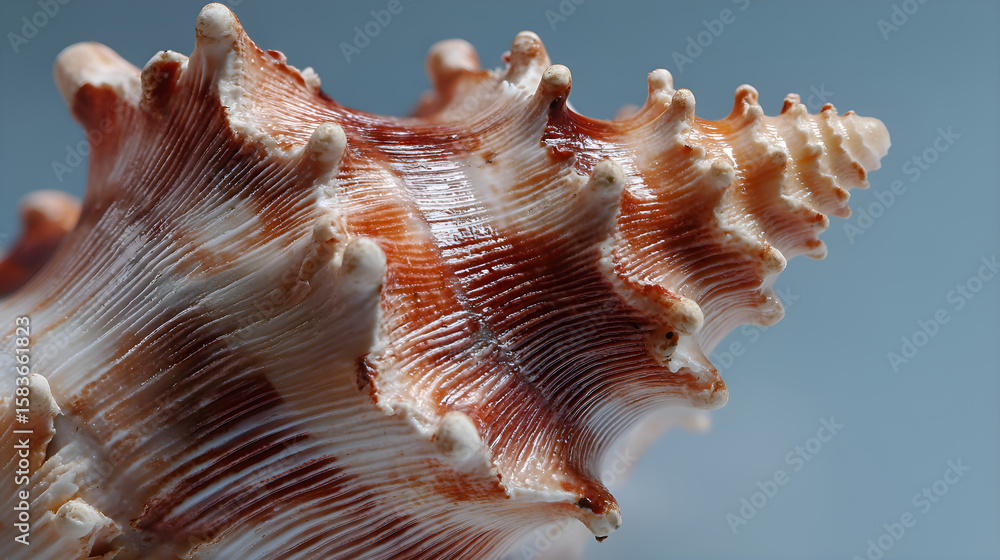Chicoreus ramosus murex seashell showing intricate details and textures Chicoreus ramosus murex seashell showing intricate details and textures