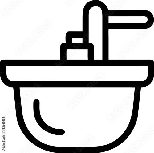 bidet outline vector icon on white or transparent background. plumbing tools. Editable and Printable sticker.
