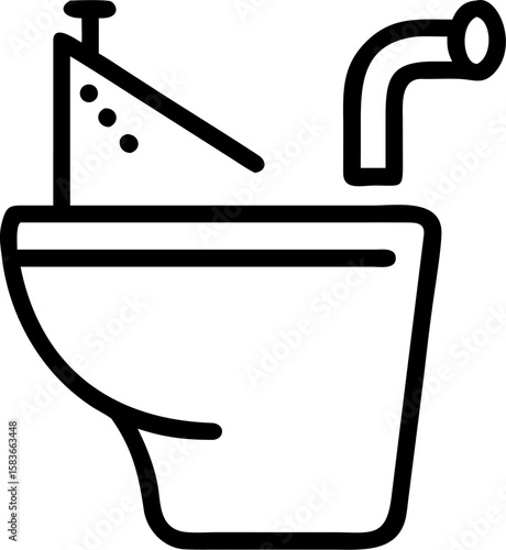 bidet vector icon on white or transparent background. plumbing tools. Editable and Printable sticker.