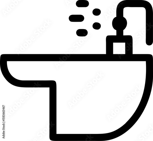 bidet pictogram  vector icon on white or transparent background. plumbing tools. Editable and Printable sticker.