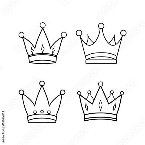Simple kings crown vector illustration.
