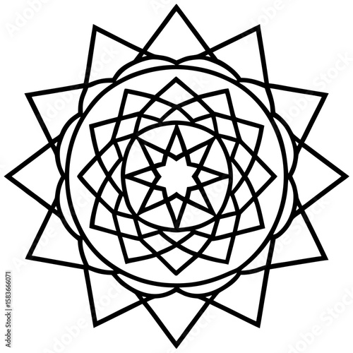 Geometric Mandala Minimalist Line Art Design