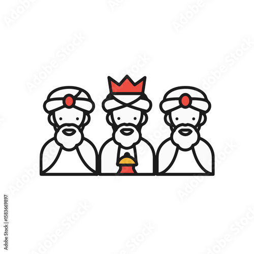 Three wise men vector icon.