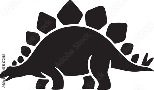 Stegosaurus Dinosaur Silhouette for Prehistoric and Jurassic Themes