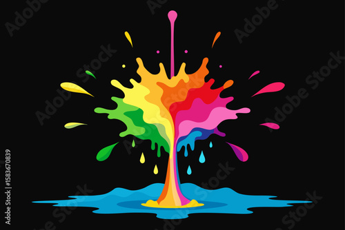 Vibrant Rainbow Splash colorful splash paint splatter