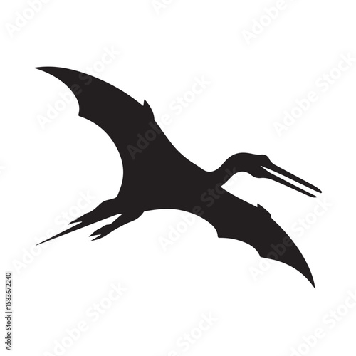 Pterodactyl Dinosaur Silhouette Design for Prehistoric and Jurassic Themes