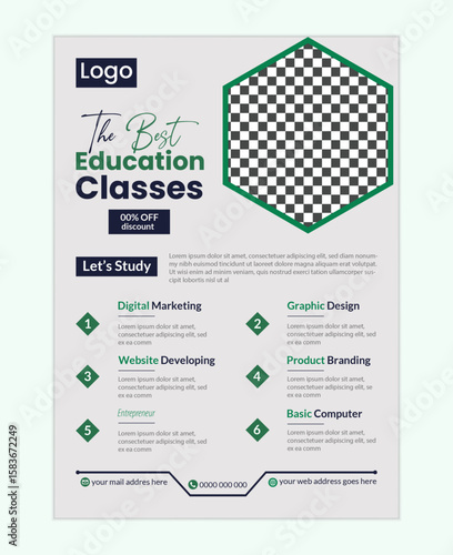 A4 Creative vector education flayer template for grow your academi.	