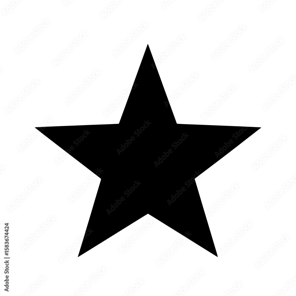 Simple black five pointed star silhouette vector. Classic award and rating symbol isolated on white background., silhouette Simple black five pointed star silhouette vector. Classic award and rating symbol isolated on white background., silhouette