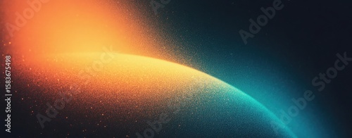 Dotted Abstract Gradient Orange Meets Blue Sphere with Particles Background