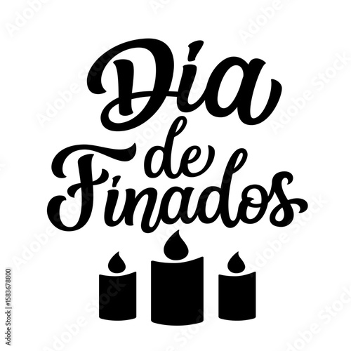 Spanish translation: All souls day. Hand lettering text isolated on white background. Vector typography for holidays decorations, cards, poster, banner
