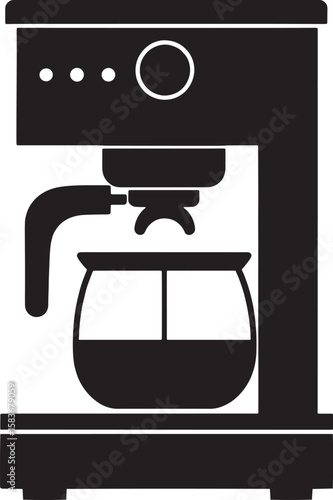 Coffee Machine Icon Of Espresso Maker or Drip Coffee Brewer Symbol for Cafe, Breakfast, and Morning Beverage Concepts