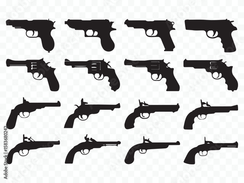 minimalist firearm vector graphic clean pistol outline for law enforcement security branding and educational use