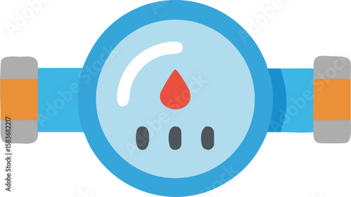 water meter vector icon on white or transparent background. plumbing tools. Editable and Printable sticker.