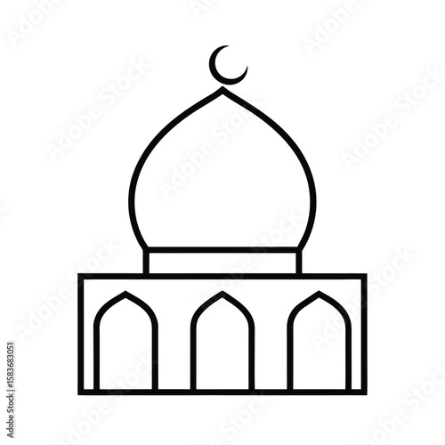 elegant-islamic-mosque-icon-with-crescent-include-.eps