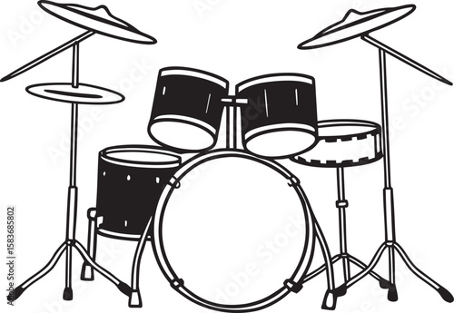 drum kit isolated on white background