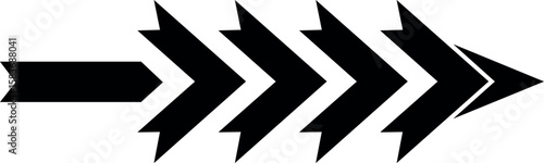 Abstract Black Arrow Vector Design Forward Motion Symbol