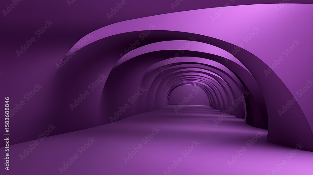 Obraz premium Purple arch tunnel perspective
