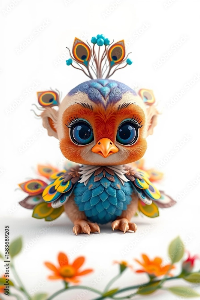 Fototapeta premium 3D Shibi-Pfauenbaby