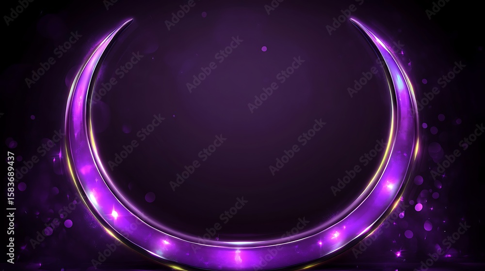 Naklejka premium Purple crescent moon graphic design