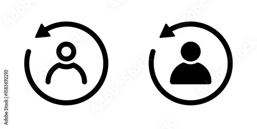User account and rotating arrow icon