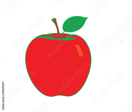 red apple vector illustration