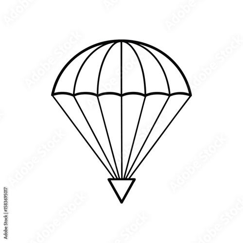 A parachute line art vector illustration