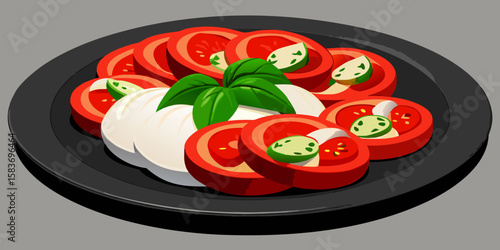 Fresh tomato mozzarella basil salad
