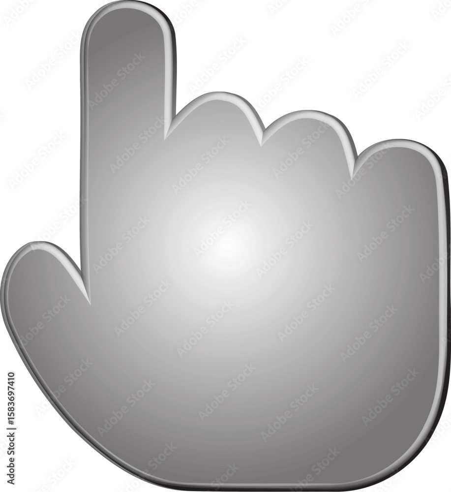 Fototapeta premium Grey Pointing Hand Cursor Click Icon